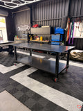 Heavy-Duty Steel Work Bench 2400x1200 on Castor Wheels | Painted | Australian Made
